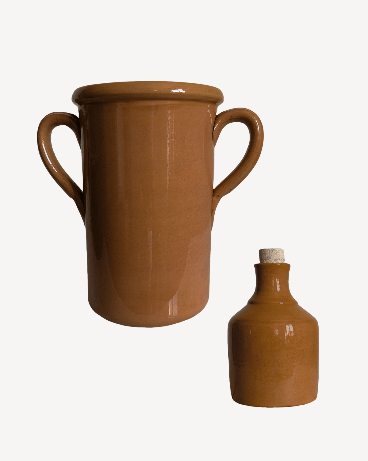 2-teiliges Set Krug mit Doppelhenkel & Ölflasche