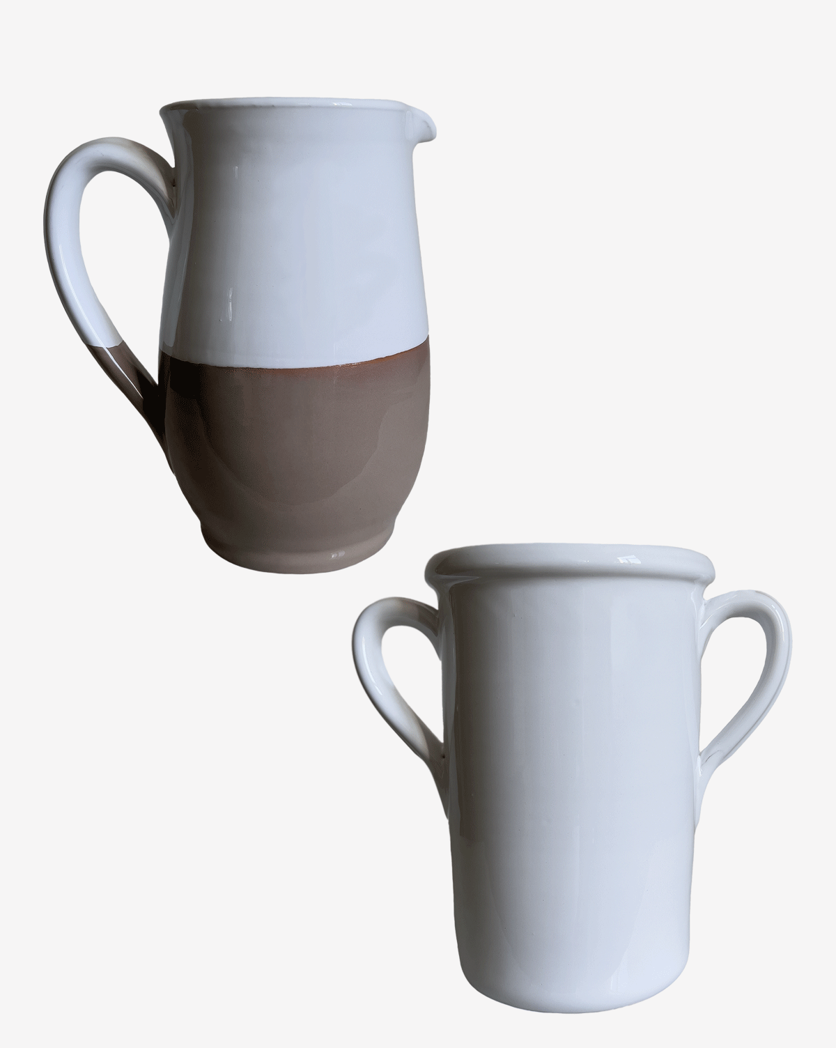 2-teiliges Set Krug mit Doppelhenkel & Bicolor
