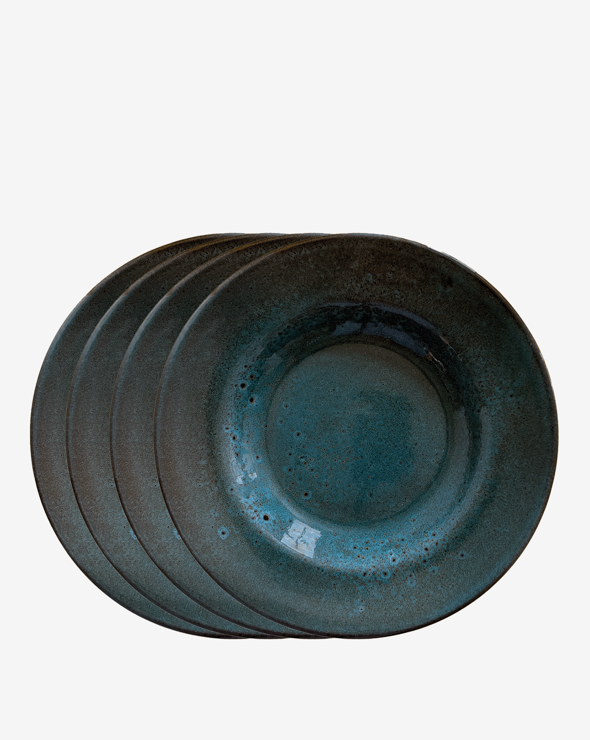 4-teiliges Set Pastateller turchese