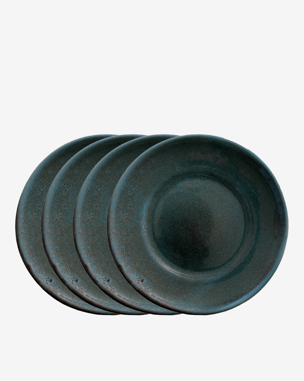 4-teiliges Set Vorspeiseteller turchese